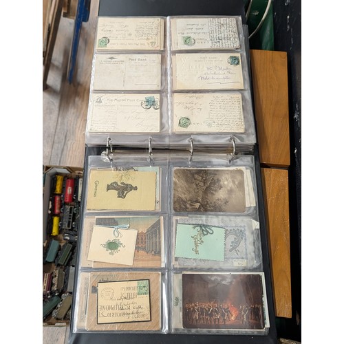 133 - A Large Collection of 200+ Early 20th Century Postcards and Ephemera in a Black Binder