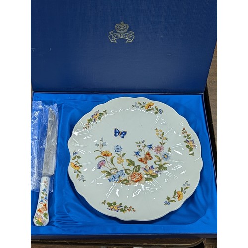 92 - Boxed Aynsley Cottage Garden Pattern Bone China 10.5