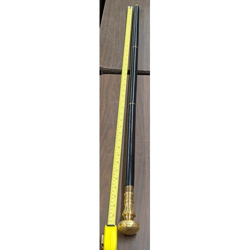 106 - Three-Piece Breakdown Wooden Walking Stick with Ornate Brass Knob Handle, All Proceeds From This Lot... 