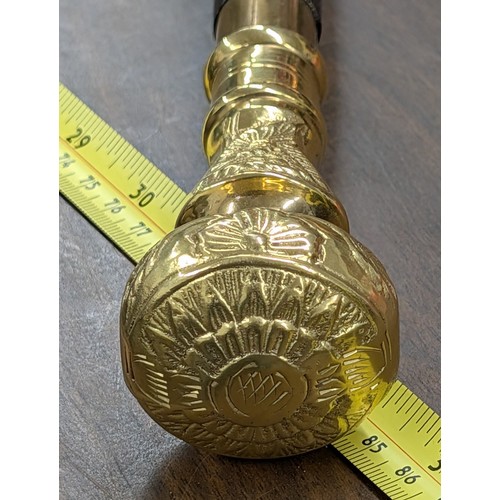 106 - Three-Piece Breakdown Wooden Walking Stick with Ornate Brass Knob Handle, All Proceeds From This Lot... 