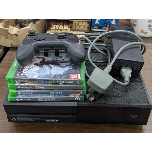 104 - Microsoft Xbox One Console Model 1540 with Razer Controller and Four Games, Tested & Working