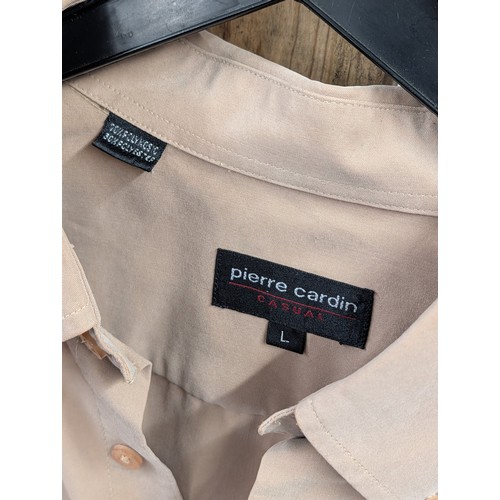 74 - Pierre Cardin Casual Men's Long Sleeve Button Down Shirt in Tan Size L