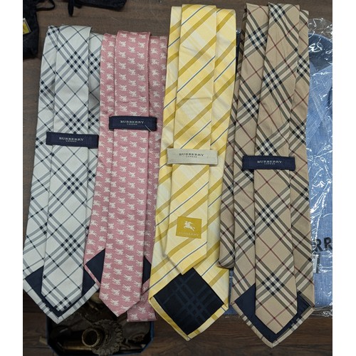 82 - Four Burberry London Silk ties