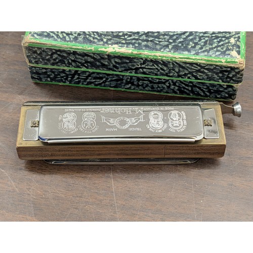155 - Vintage M. Hohner The Chromonica Chromatic Harmonica in Key of C with Case