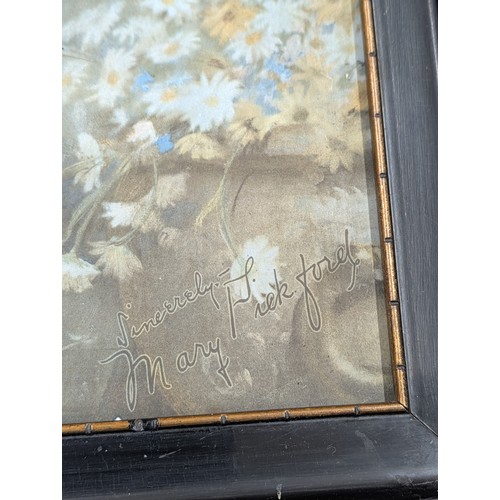 115 - Two Art Prints, Alphonse Mucha Marguerite Reproduction and Mary Pickford 10.25 x 28.5