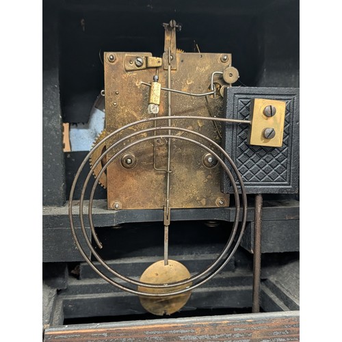 147 - Two Antique Wooden Mantel Clocks including a Junghans Ebonized Architectural Clock and a Gothic Revi... 