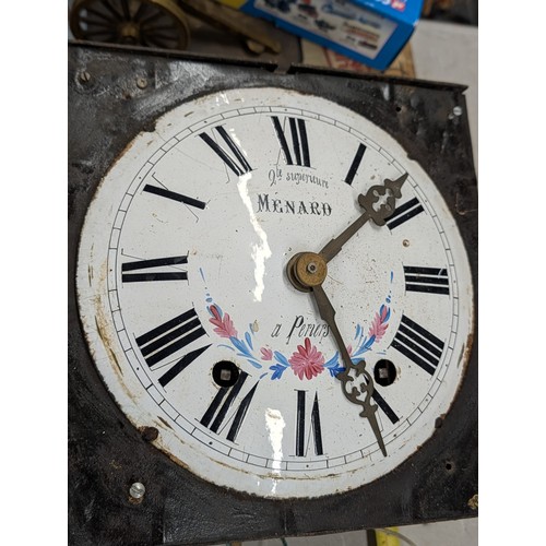 69 - 19th Century French Long Case, Morbier Comtoise Clock Movement and Pendulum by Menard a Periers