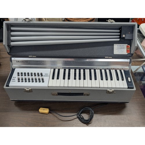 304 - Vintage L. Busilacchio Italian Portable Electric Chord Organ with Detachable Legs, Wiring Removed So... 