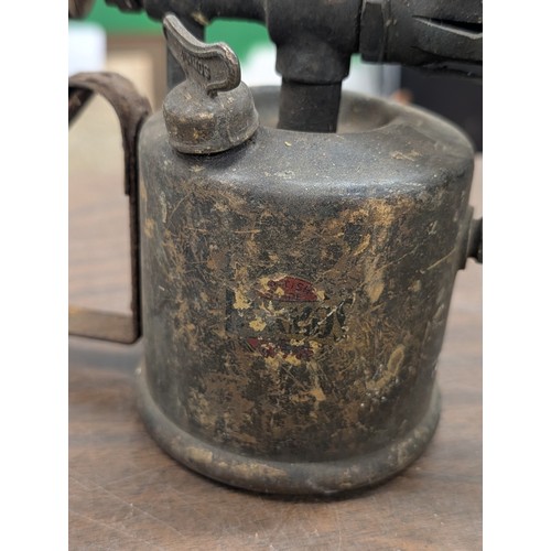323 - Bundle of Four Antique Brass and Ferrous Metal Blowtorches Including Sievert, Burmos and Bladon Exam... 