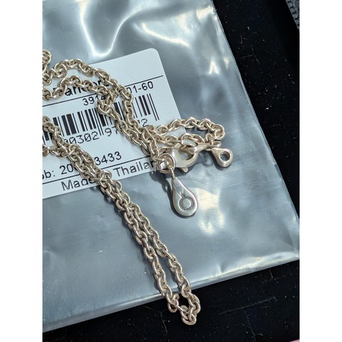 342 - Two Pandora Sterling Silver Jewellery Items: Cable Chain Necklace and Floral Motif Ring