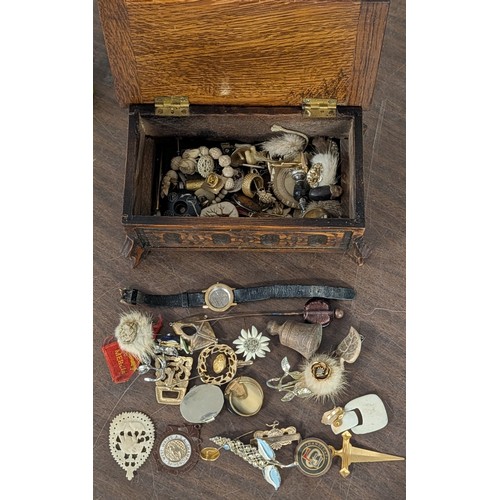 301 - An Assortment of Vintage Costume Jewellery, Sporting Medals, and an Omega Ladies Wristwatch case in ... 