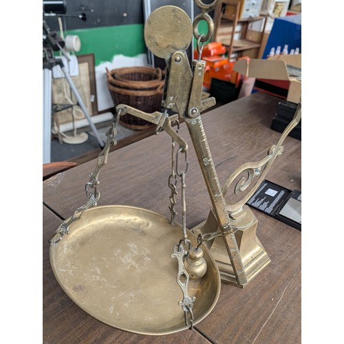 315 - Vintage Ornate French Brass Confectionary Pendulum Scale with MDXL Mark