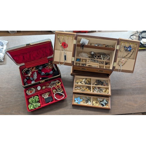 316 - Large Assortment of Vintage and Contemporary Costume Jewellery in Two Jewellery Boxes