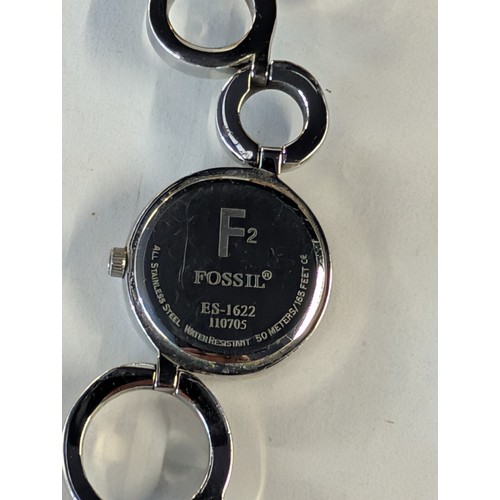 348 - Two Fossil Wristwatches including F2 Ladies Silver-Tone ES-1622 and Men Gold-Tone Chronograph Style ... 