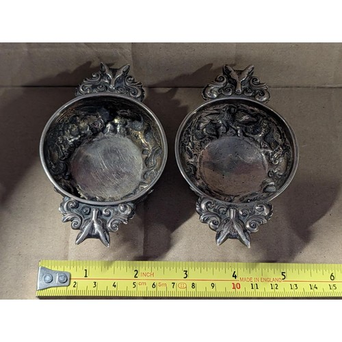 284 - Pair of George IV Scottish Sterling Silver Fox Head Quaichs by James Howden Edinburgh, 1829-1831 - 1... 
