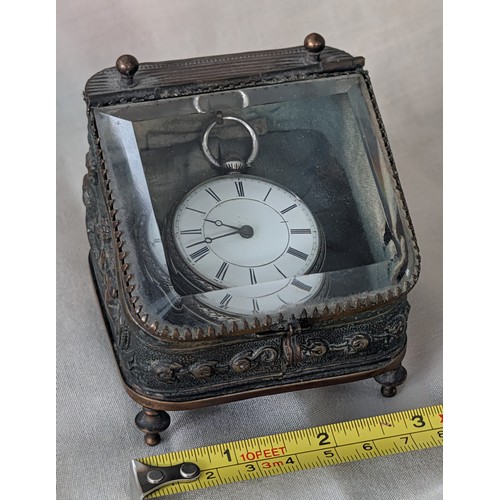 292 - Sterling Silver London Hallmarked Pocket Watch in 3 x 3 x 3