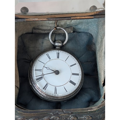 292 - Sterling Silver London Hallmarked Pocket Watch in 3 x 3 x 3