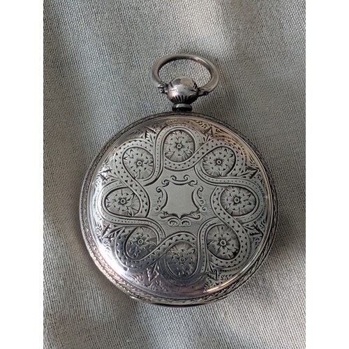 292 - Sterling Silver London Hallmarked Pocket Watch in 3 x 3 x 3