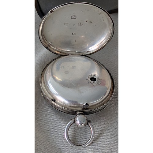 292 - Sterling Silver London Hallmarked Pocket Watch in 3 x 3 x 3