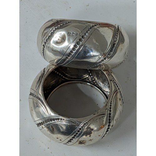276 - Pair of London Sterling Silver Napkin Rings - 55.5 gm