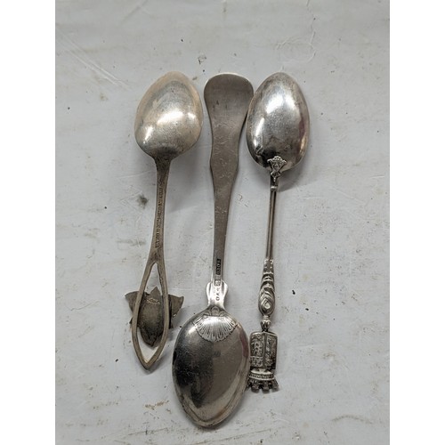 267 - An Assortment of Sterling Silver and Continental Silver Items Including a Weighted Dish and Souvenir... 