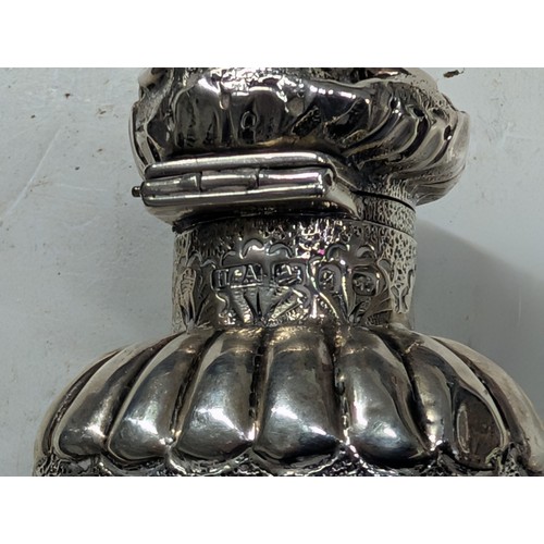 286 - Sterling Silver Conical Repousse Scent Bottle - 141.1 gm