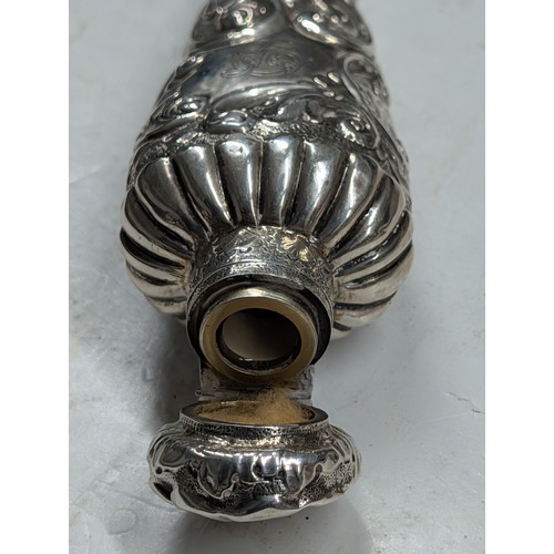 286 - Sterling Silver Conical Repousse Scent Bottle - 141.1 gm