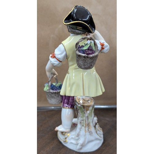8 - A Pair of Porcelain Figures of Gardener Male & Female Children, Boy 5.5