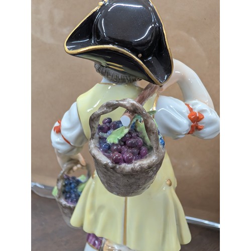 8 - A Pair of Porcelain Figures of Gardener Male & Female Children, Boy 5.5