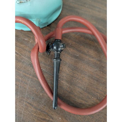 34 - Vintage Enamel Medical Enema Kit with Graduated Reservoir