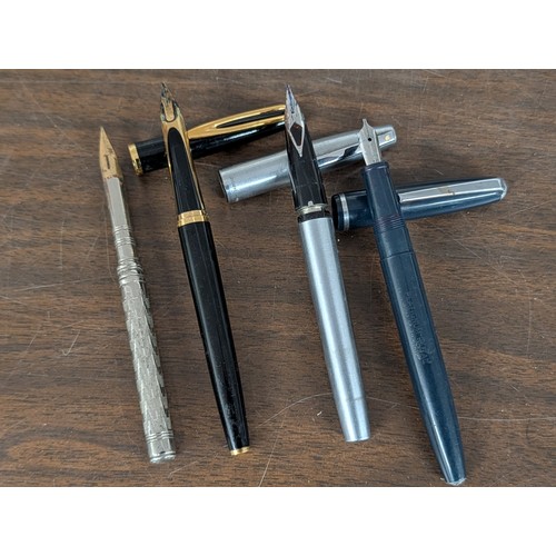 42 - An Assortment of Vintage Writing Instruments, Men's Accessory Sets, and a Lacquer Trinket Box