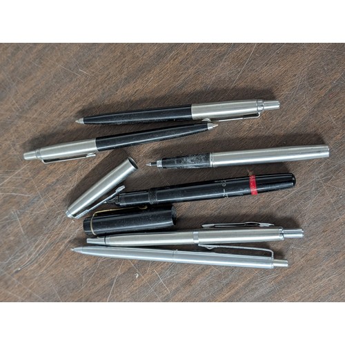 42 - An Assortment of Vintage Writing Instruments, Men's Accessory Sets, and a Lacquer Trinket Box