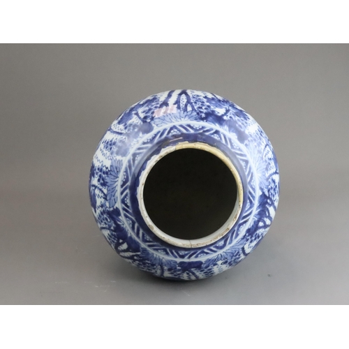 107 - A Blue and White 'Grapes and Tree Shrews' Jar, Kangxi Attractively painted on the baluster sides in ... 