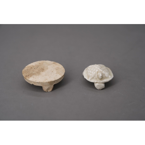 3 - A Ding-type Tortoise and A Pottery Stand, Song dynasty potted in tortoise shape with head and three ... 