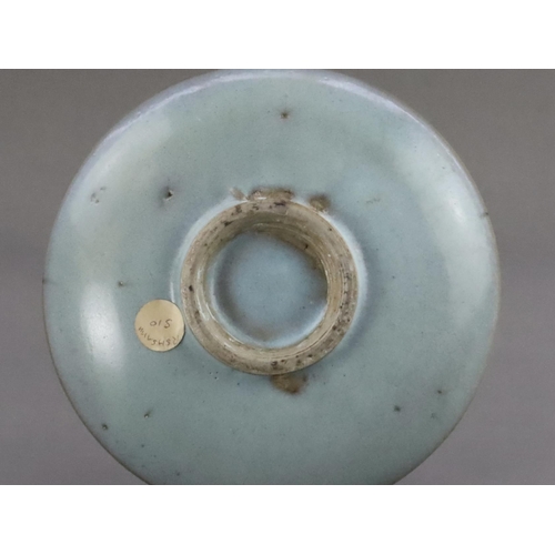 48 - A Jun Blue-glazed Dish, Jin dynasty the gently rounded sides rising from a short recessed foot, cove... 