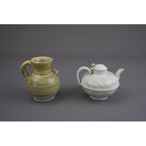 5 - A Qingbai Ewer and Cover and A Amber-glazed Ewer, Song dynasty and earlier Qingbai ewer with oval bo... 