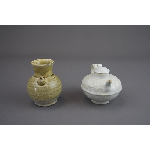 5 - A Qingbai Ewer and Cover and A Amber-glazed Ewer, Song dynasty and earlier Qingbai ewer with oval bo... 