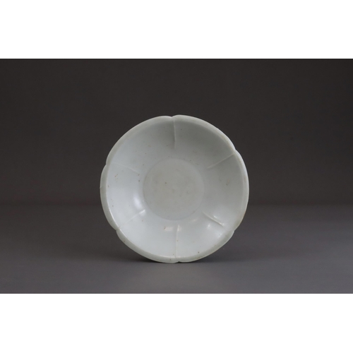 6 - A Qingbai Lobed Dish, Song dynasty elegantly potted with shallow, rounded sides divided into six lob... 