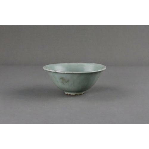 64 - A Longquan Celadon Lotus Bowl with stand, Song dynasty flaring from the short foot to the everted ri... 