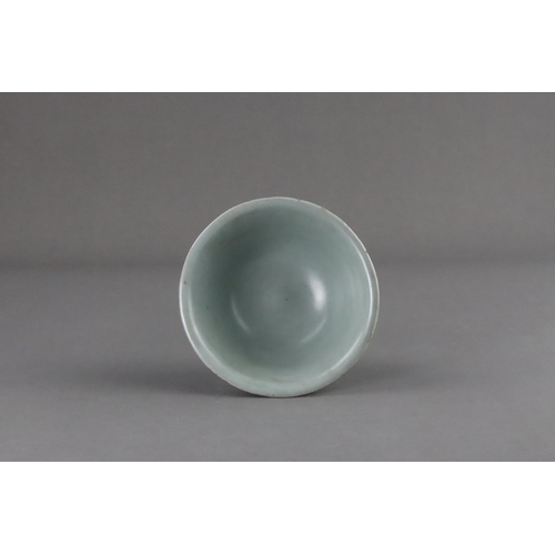 64 - A Longquan Celadon Lotus Bowl with stand, Song dynasty flaring from the short foot to the everted ri... 