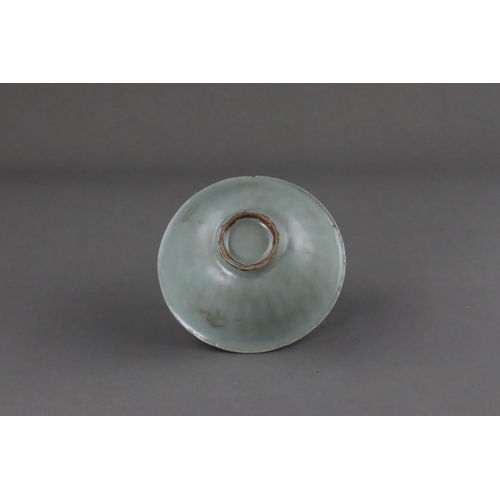 64 - A Longquan Celadon Lotus Bowl with stand, Song dynasty flaring from the short foot to the everted ri... 