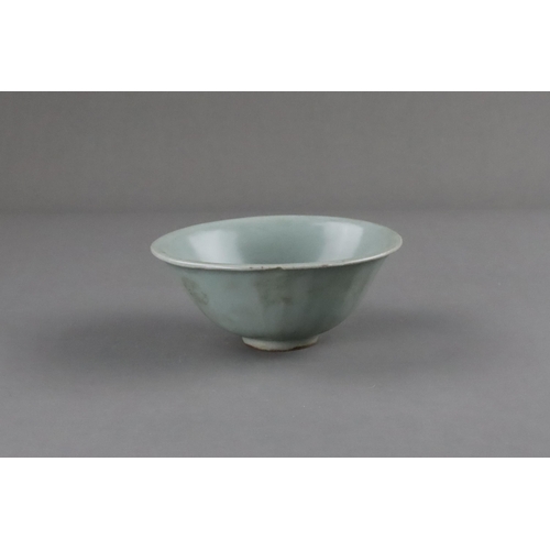 64 - A Longquan Celadon Lotus Bowl with stand, Song dynasty flaring from the short foot to the everted ri... 