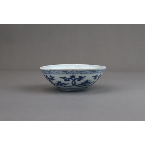 70 - An unusual Blue and White Shallow Bowl, late Ming dynasty, with the central medallion slightly domed... 