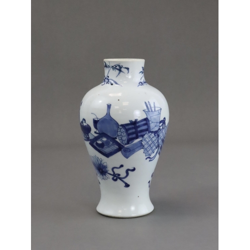 79 - A Blue and White baluster Vase, Kangxi elegantly painted with a continuous scene of the 'Hundred Ant... 