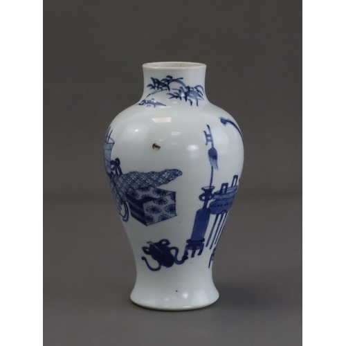 79 - A Blue and White baluster Vase, Kangxi elegantly painted with a continuous scene of the 'Hundred Ant... 