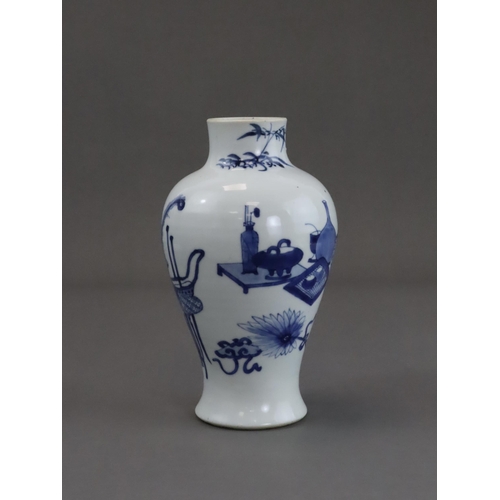 79 - A Blue and White baluster Vase, Kangxi elegantly painted with a continuous scene of the 'Hundred Ant... 