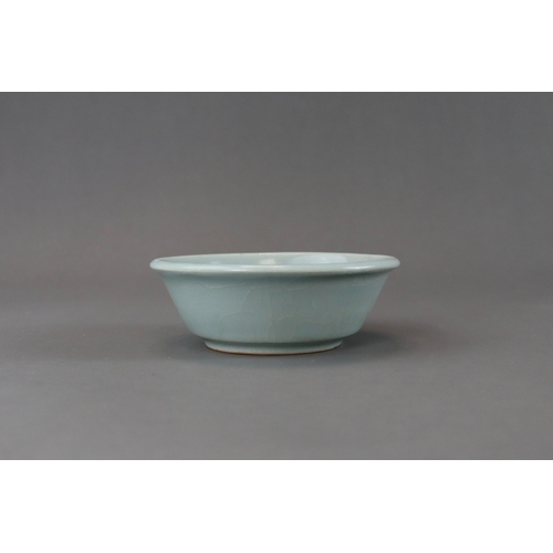 39 - A Longquan Celadon Brushwasher, Song dynasty with straight flared sides rising at an angle from the ... 