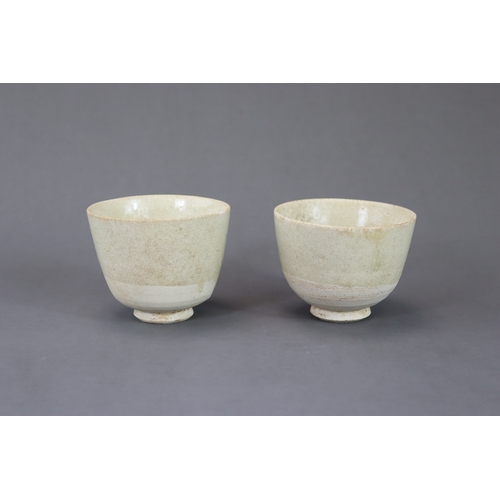 4 - A Pair of White-glazed Cups, Sui dynasty with thinly potted deep sides flaring slightly towards the ... 