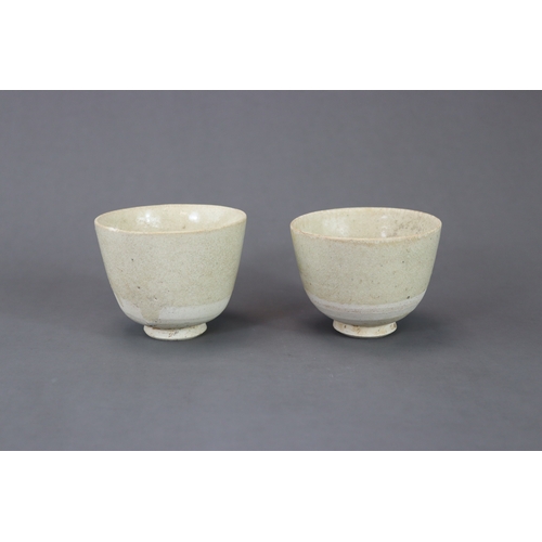 4 - A Pair of White-glazed Cups, Sui dynasty with thinly potted deep sides flaring slightly towards the ... 