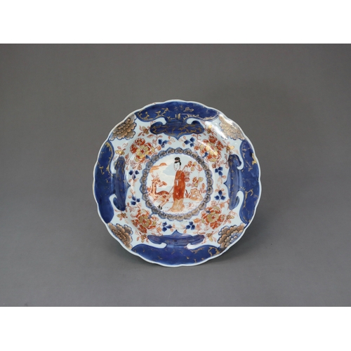 96 - A Magu and Deer Basin, Kangxi/Yongzheng,  well decorated in iron red, with strong gilding and rich u... 